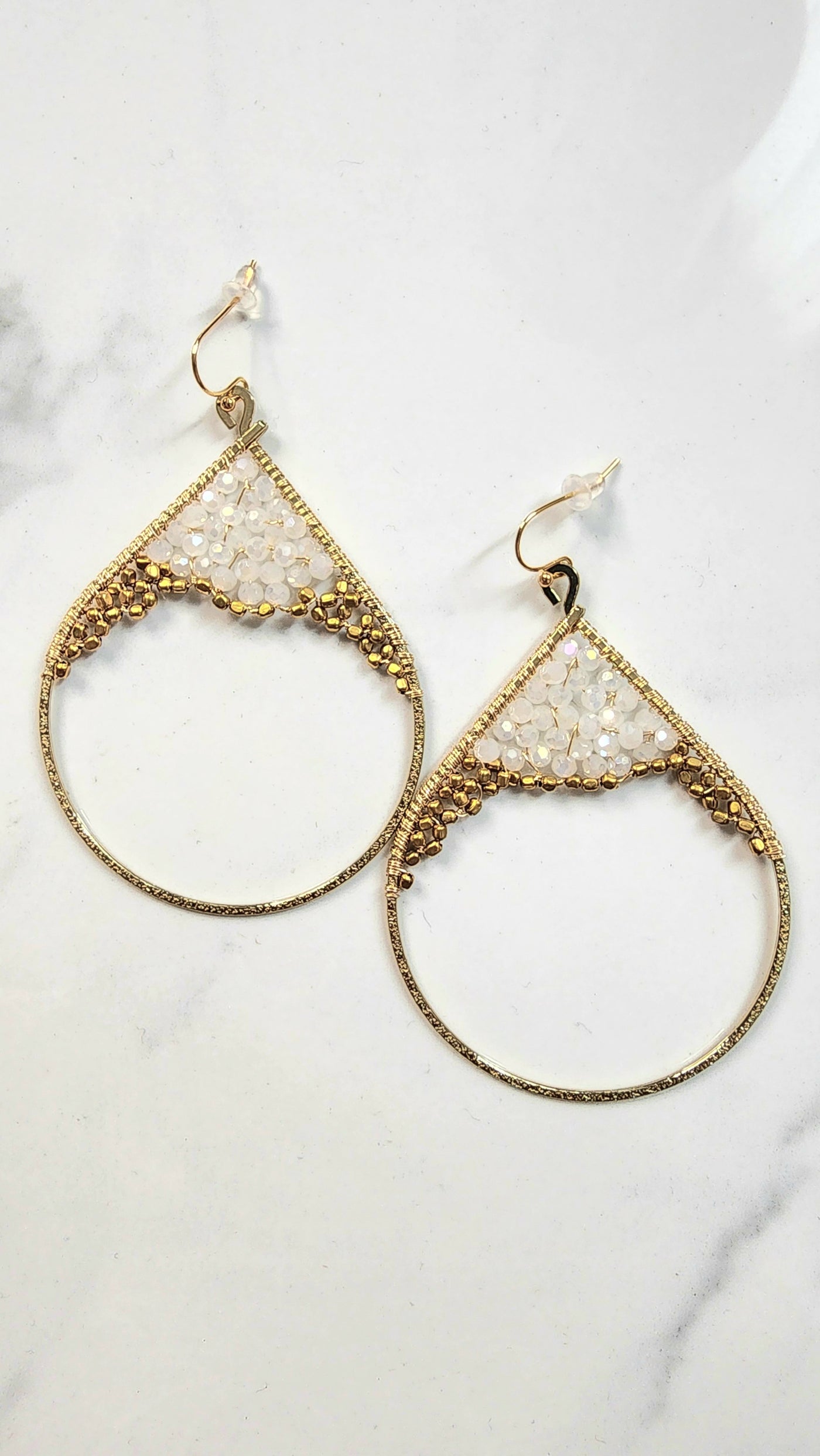 Channing earrings in white/gold