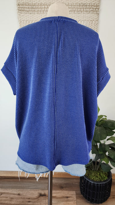 DONNA oversized top in royal blue