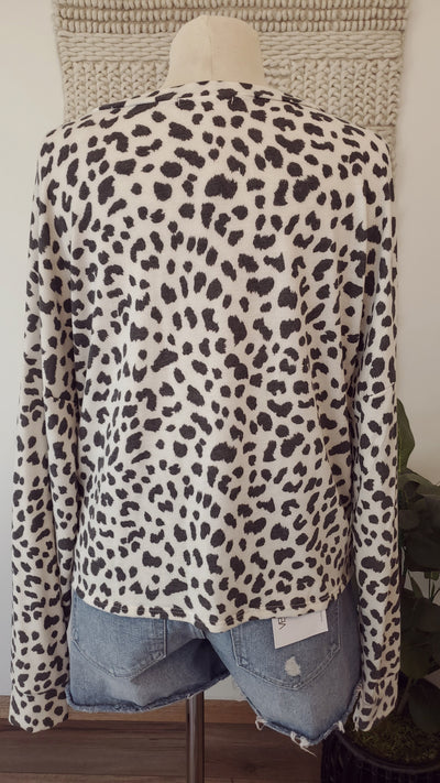 KAYLYNN animal print sweater in ivory-CLEARANCE