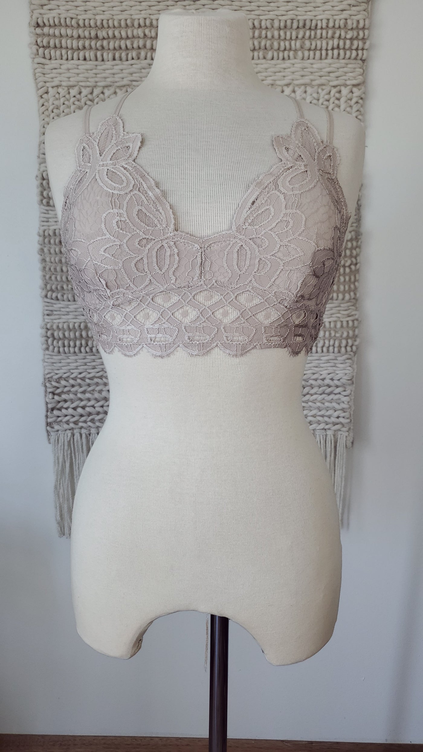 CHARLI lace bralette in light taupe