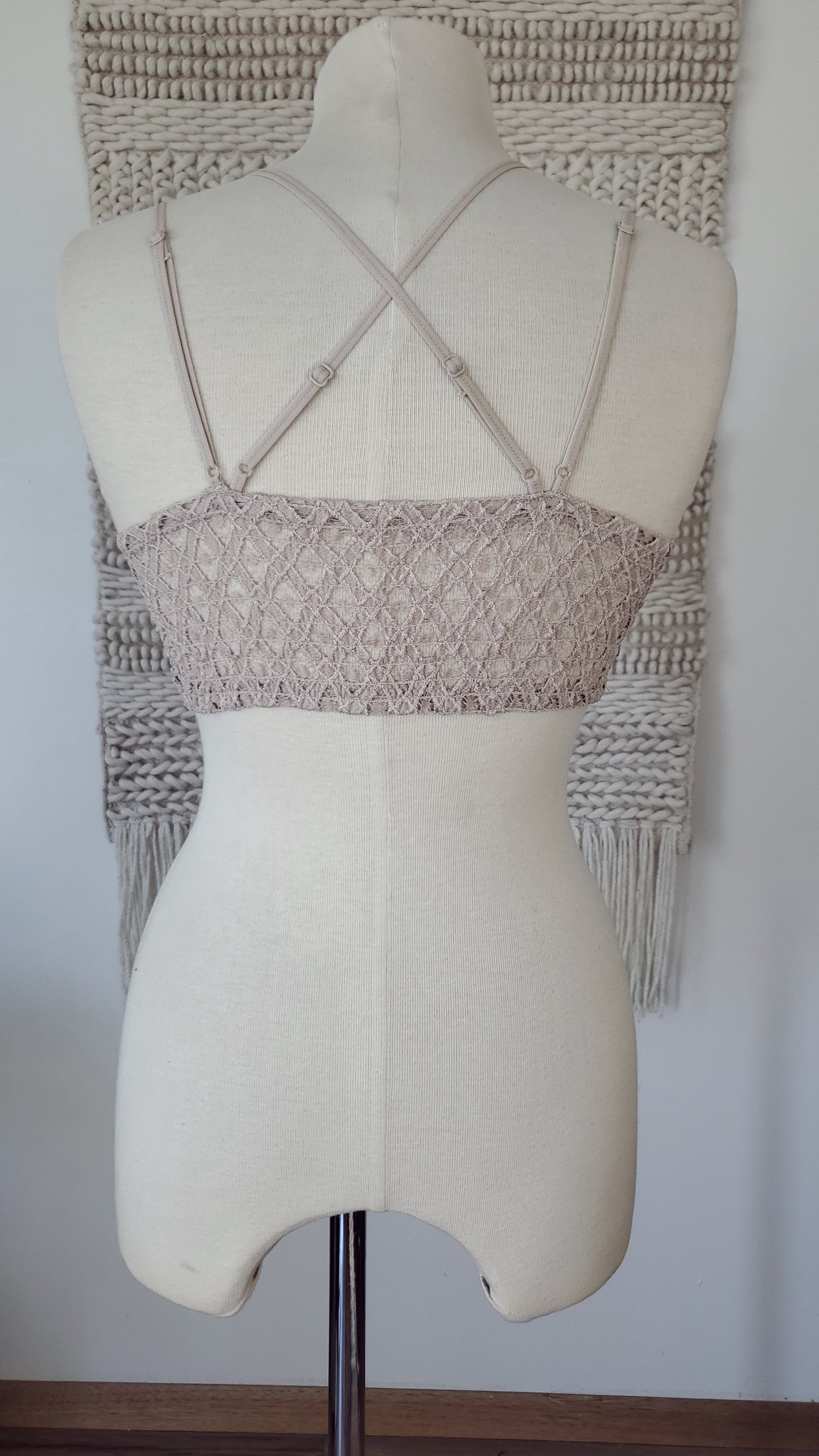 CHARLI lace bralette in light taupe
