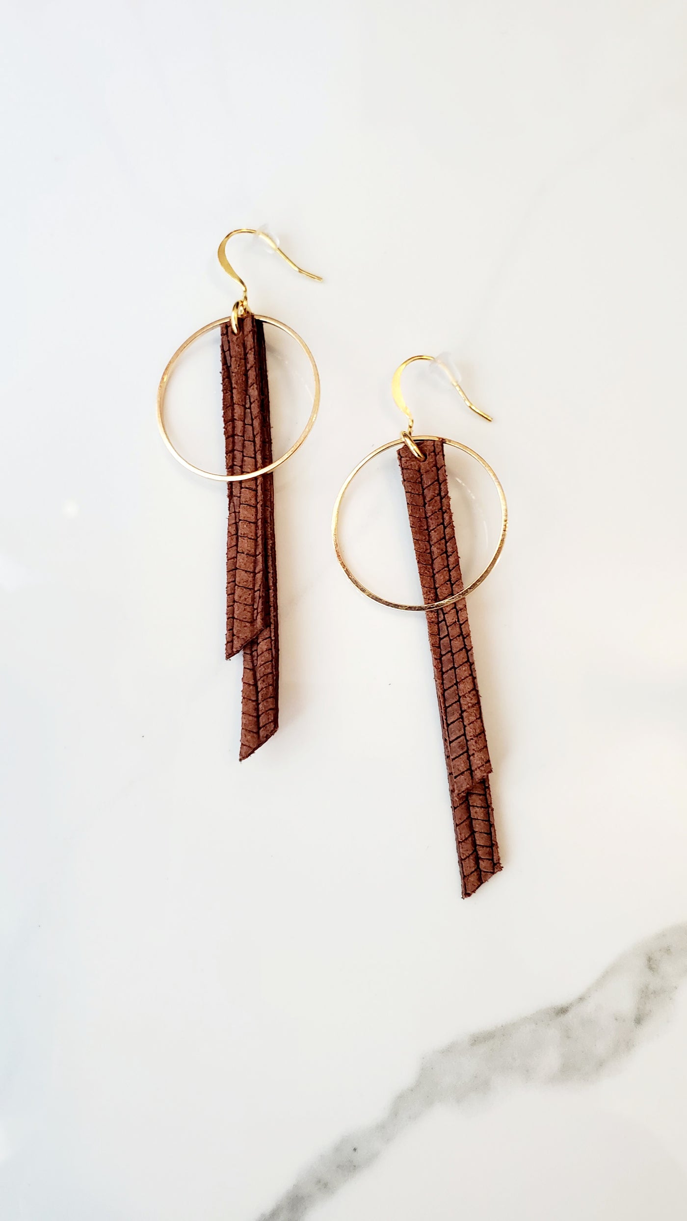 PERRY leather earrings-CLEARANCE