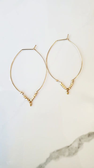 NALANIA bead/hoop earrings