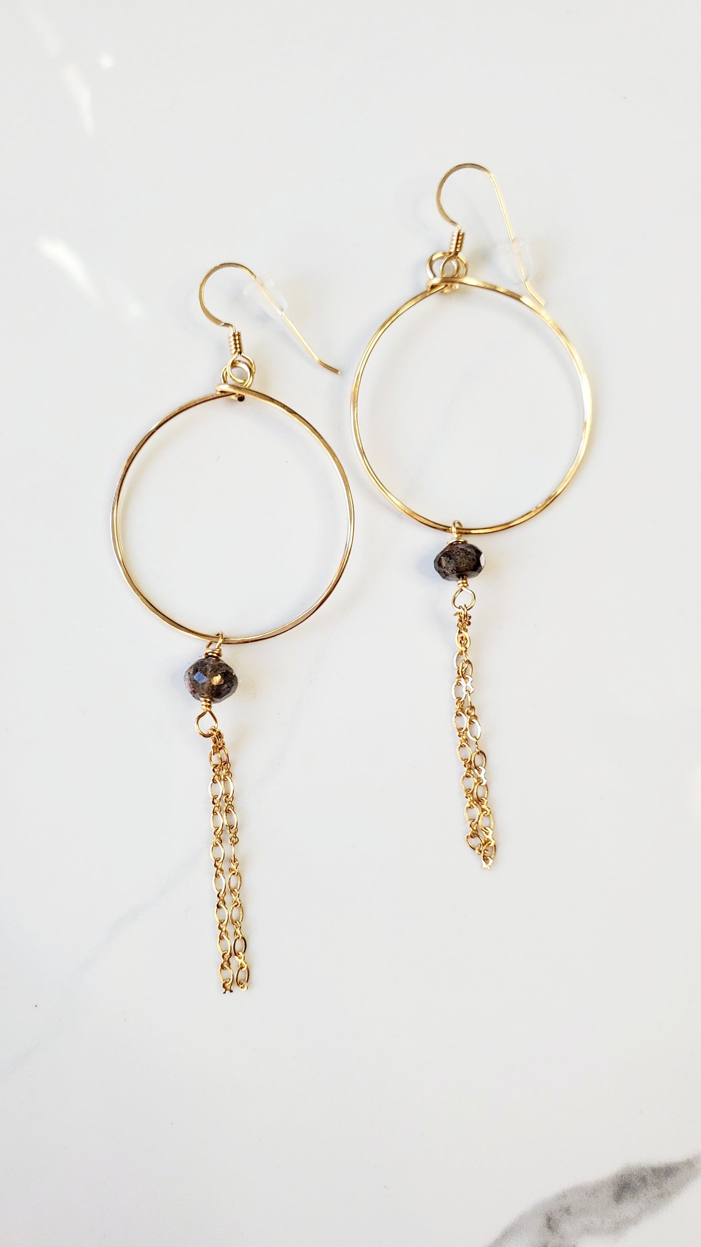 AURORA hoop/labradorite earrings