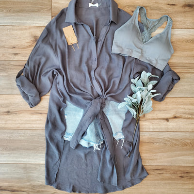 LOTUS button-down in slate