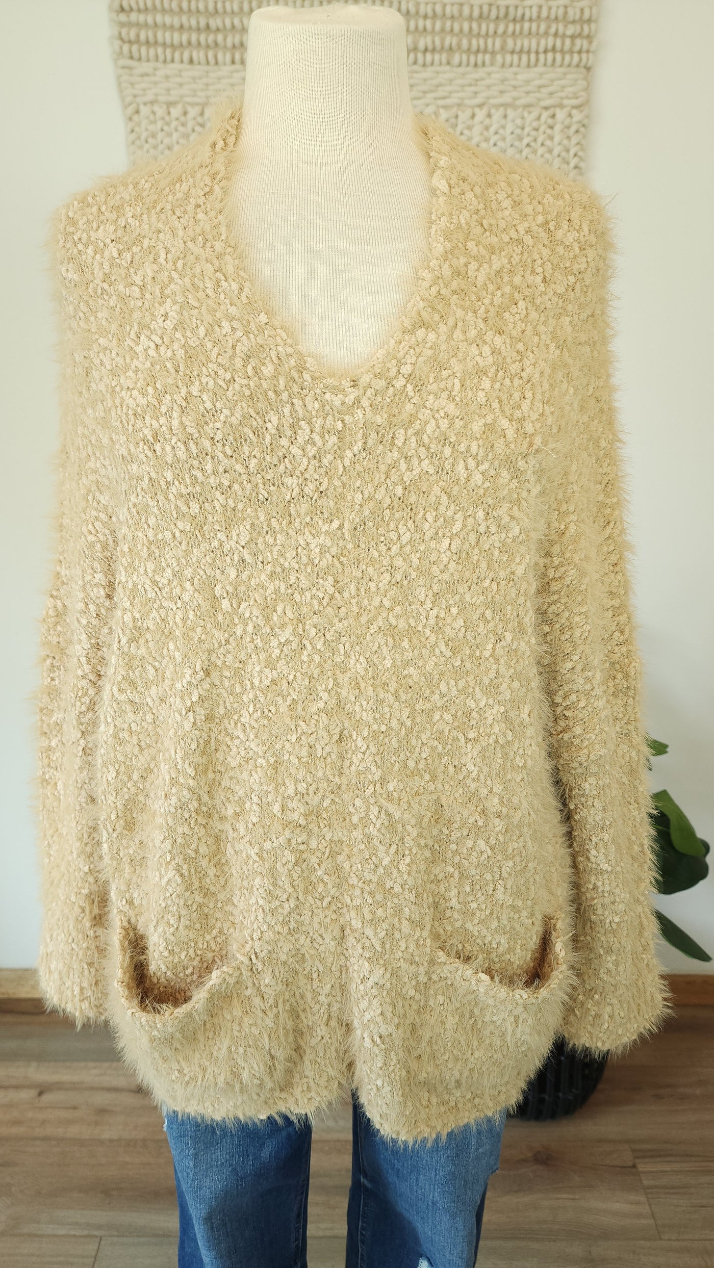 BEATRICE sweater in khaki-CLEARANCE