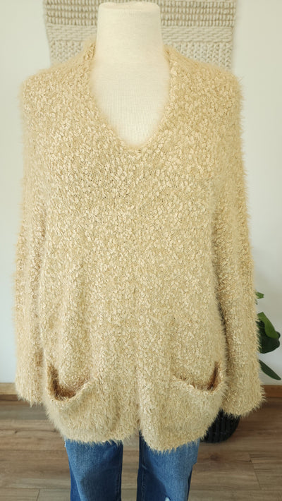 BEATRICE sweater in khaki-CLEARANCE
