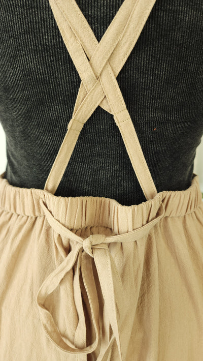 LEIGH suspender pants in taupe